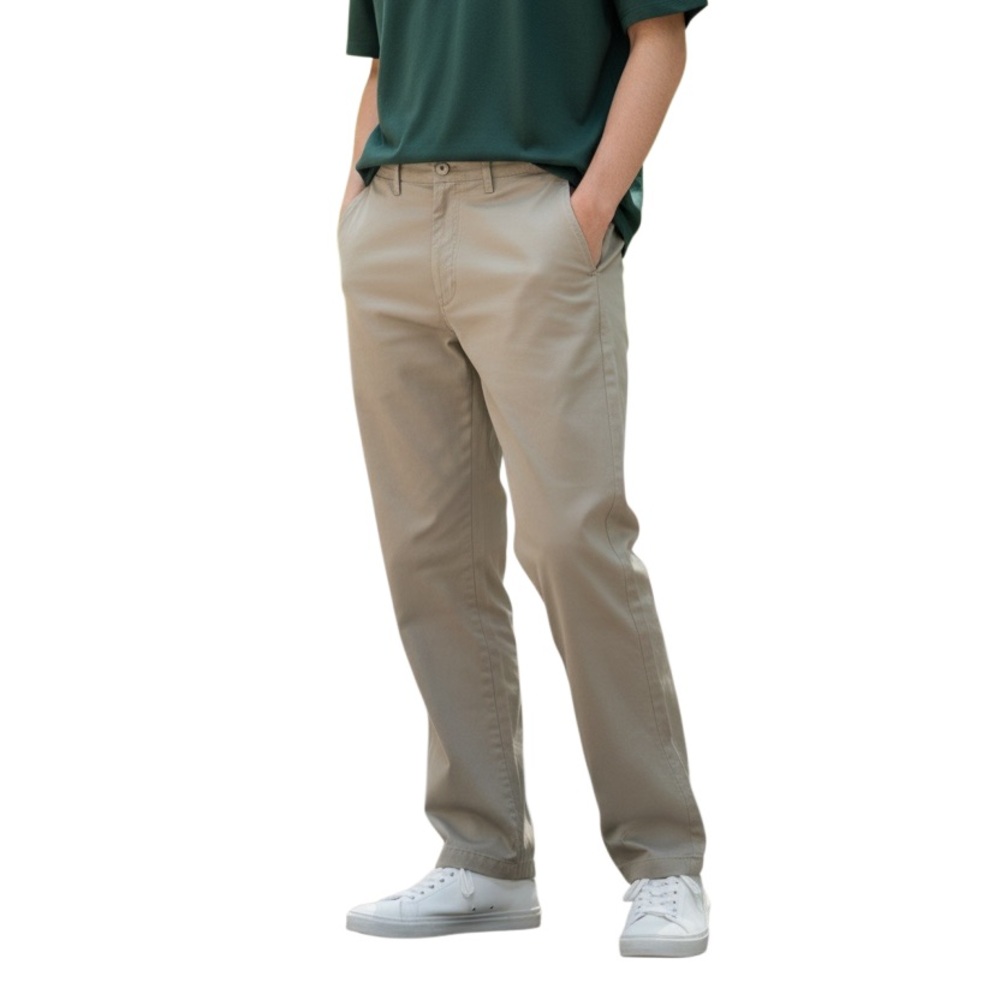Vintage Talbots Men's Straight-Leg Chinos in Khaki Lightweight 40x34